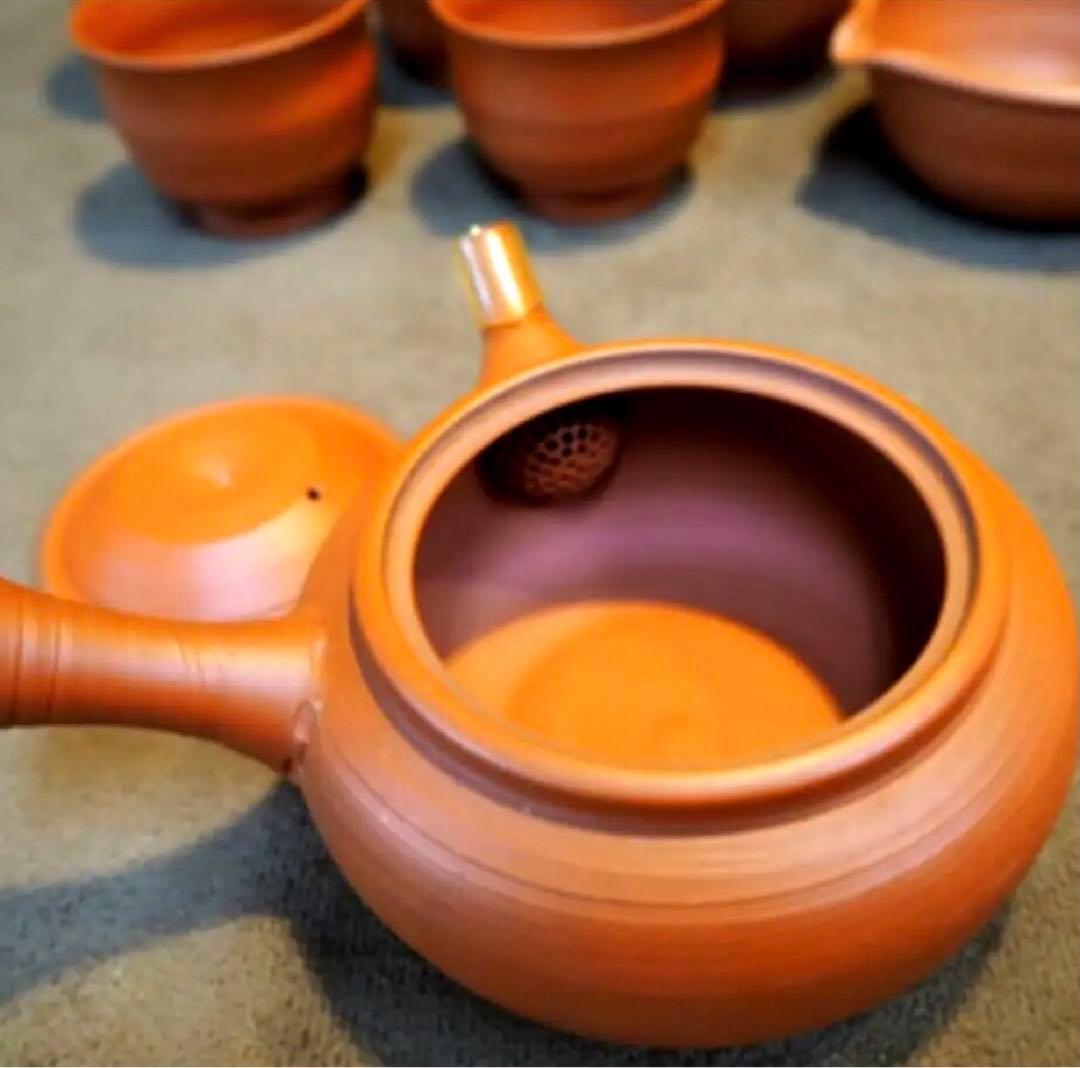 村越　風月　常滑名工 村越風月　横手　湯呑　さまし　朱泥 急須 茶注 煎茶道具