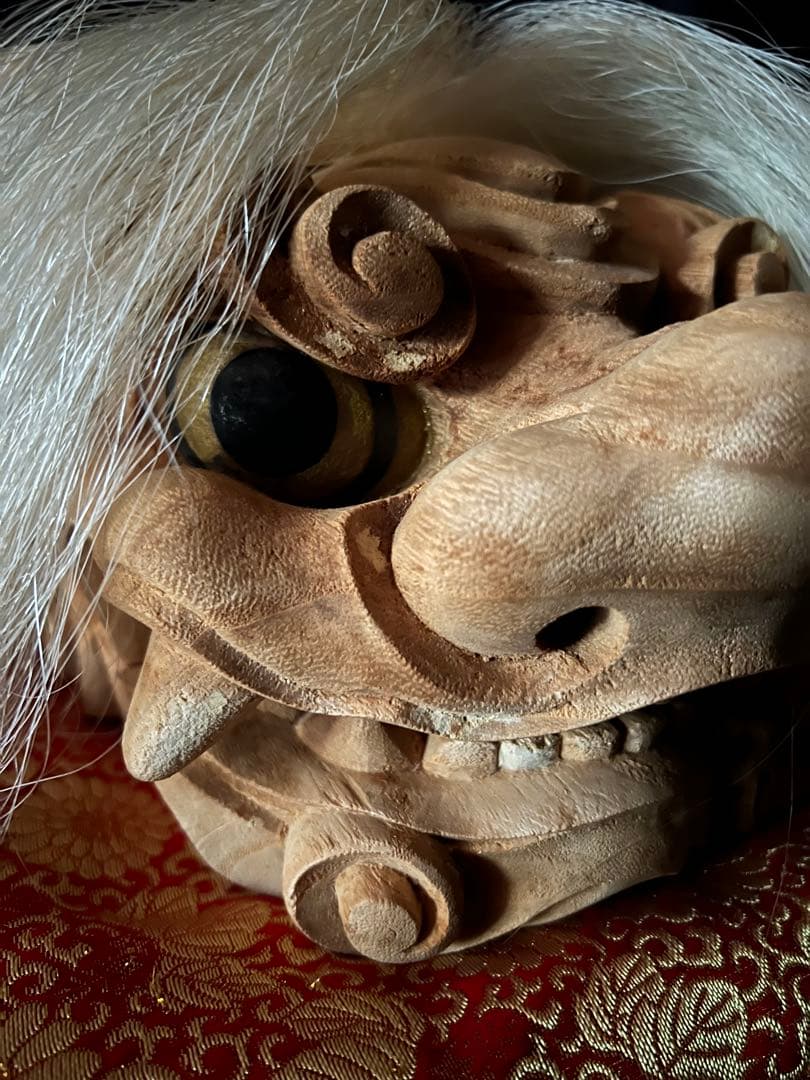 井波彫刻　大型獅子頭 富山県　今井幸太郎作　木彫り アンティーク 祭り 魔除け