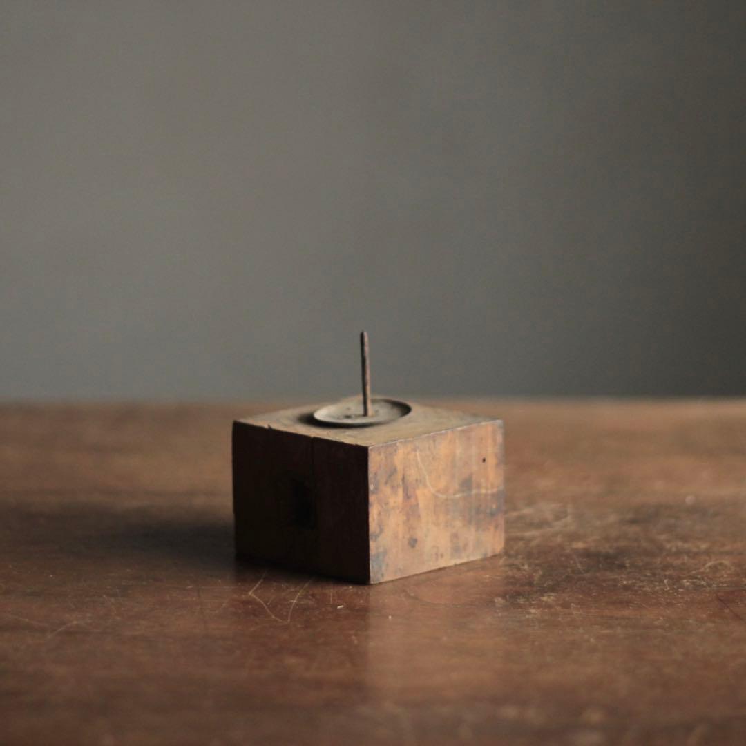 木片の 燭台 古道具 アンティーク オブジェ