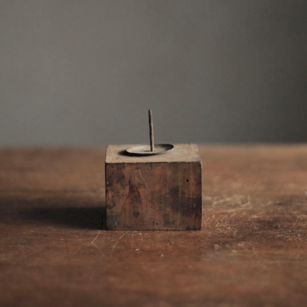 木片の 燭台 古道具 アンティーク オブジェ