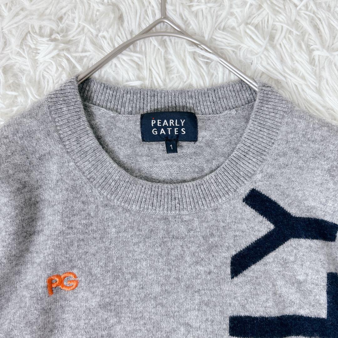 パーリーゲイツ カシミヤ100% ロゴ　ニット M セーター　クルーネック