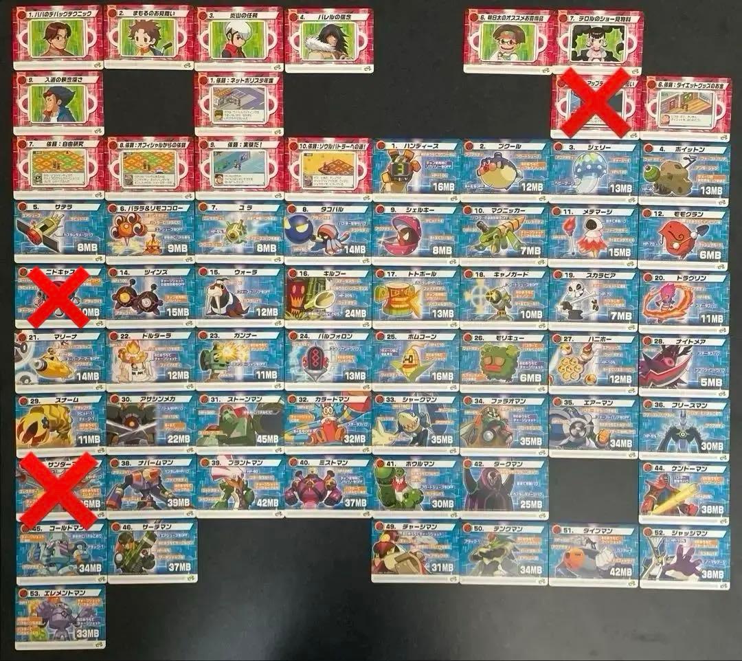 ロックマンエグゼ6 改造カードpart2 ダブりなし　62枚セット