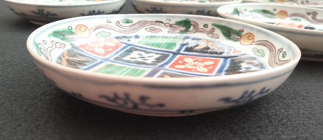 古伊万里　色絵　上手　小皿　５客