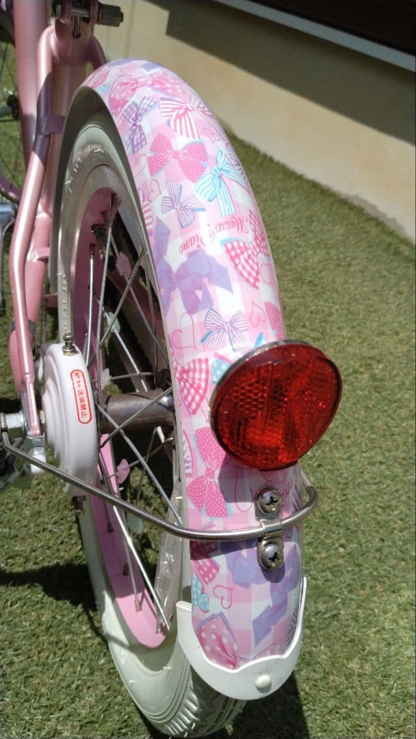 あさひサイクル　メゾピアノ　１６インチ自転車　スタンド補助輪、舵取りハンドル付き