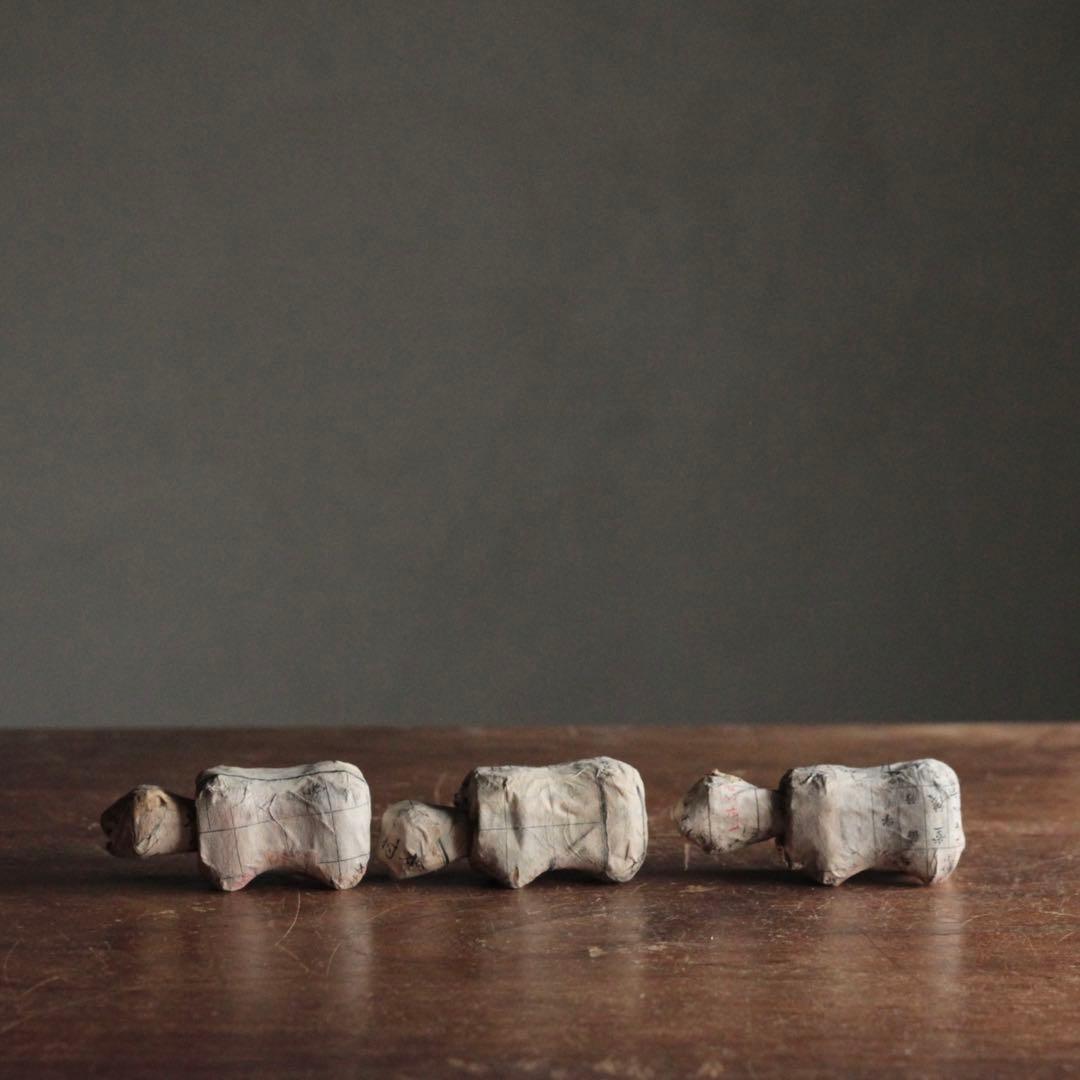 張子 首振り虎 未完成品 3体 郷土人形 古道具 アンティーク オブジェ