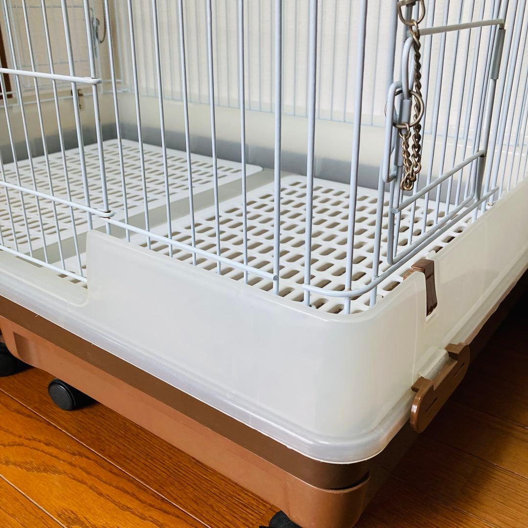 マルカンうさぎのカンタンおそうじケージワイド茶