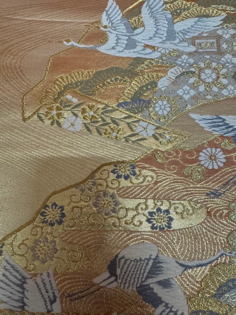 1935 袋帯 古代彫金紋  西陣織   金糸　高級上質上品　約440cm未使用