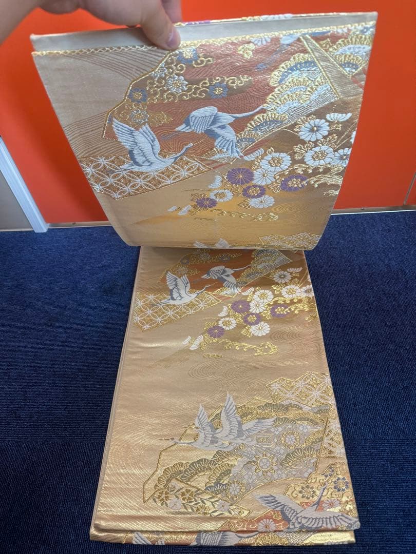 1935 袋帯 古代彫金紋  西陣織   金糸　高級上質上品　約440cm未使用