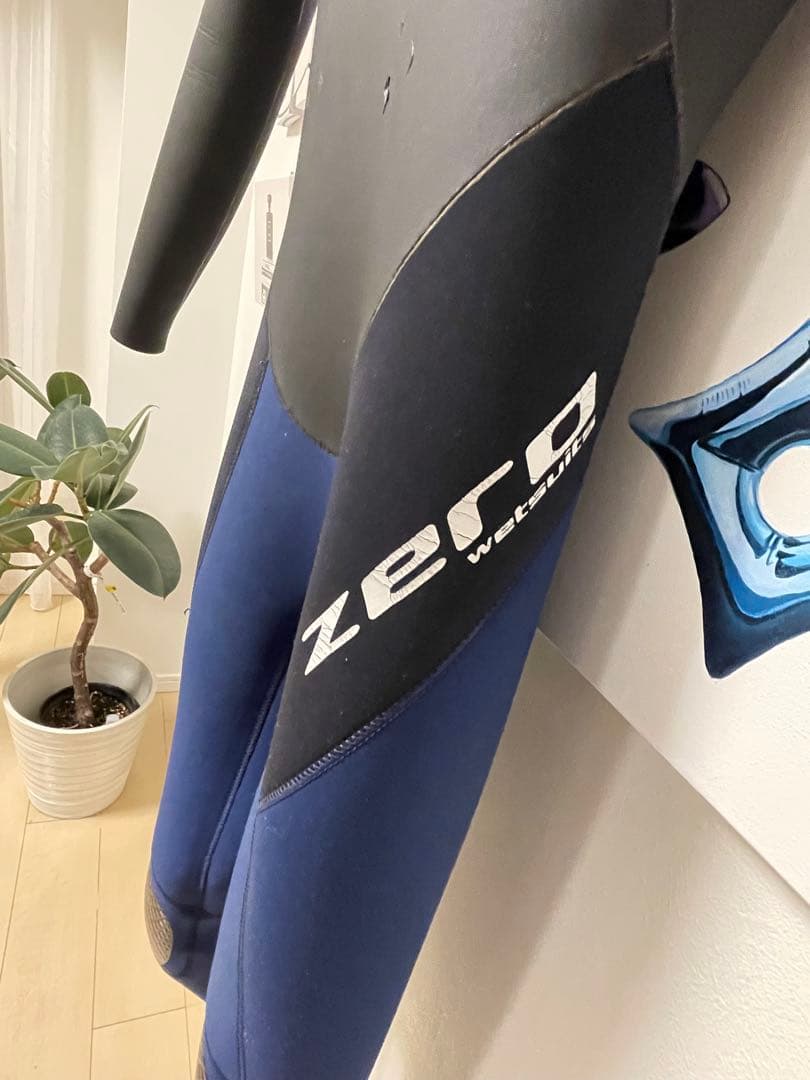 ZERO ドライ冬用レディースフルスーツ ウェットスーツ 黒/青