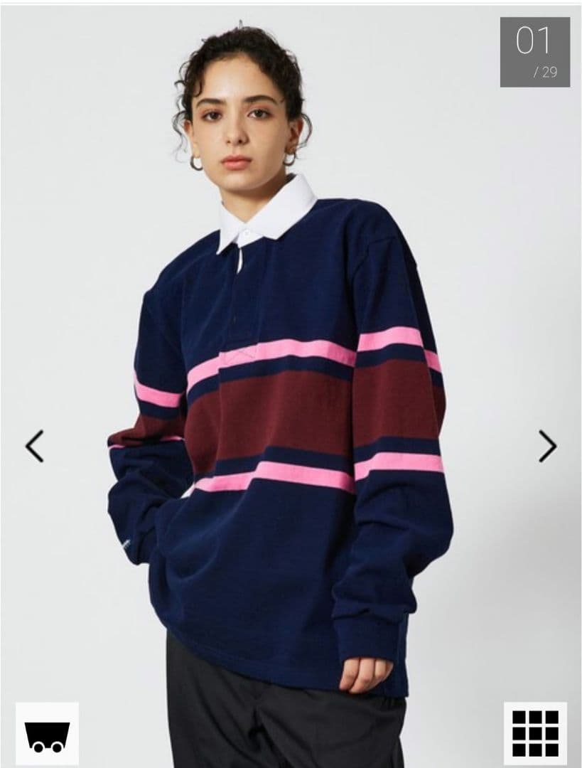 BARBARIAN 12oz ロングスリーブ パネルボーダーラガー シャツ XL