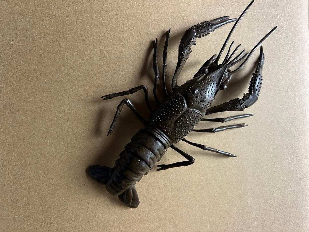 古銅 自在ロブスター 龍蝦 置物 長約27CM