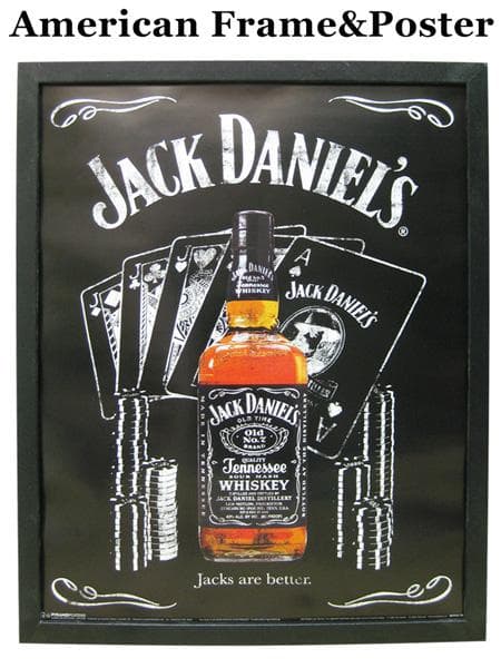 フレーム付きポスター ( ジャックダニエル トランプ M342 ) 瓶 ロゴ