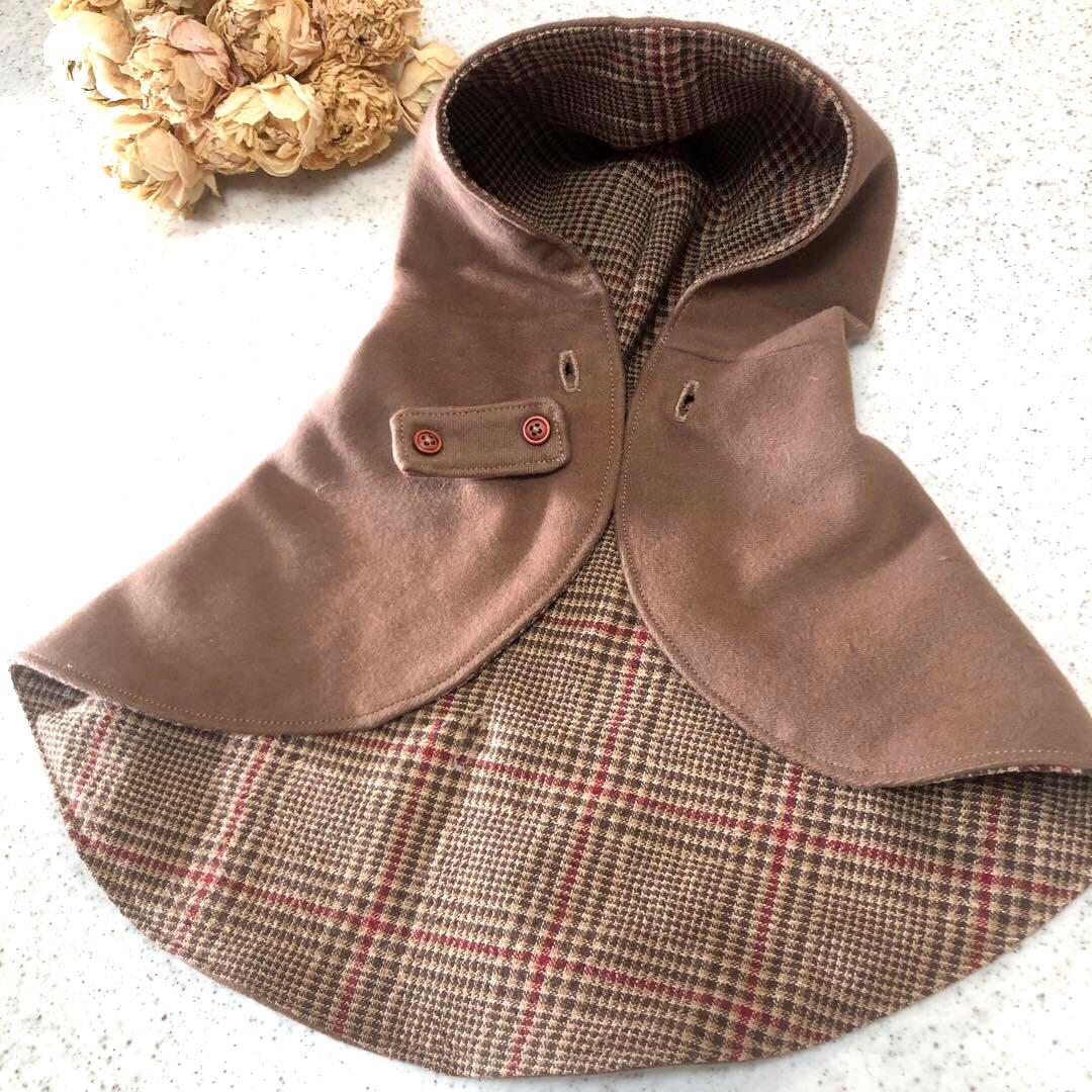 ハンドメイド　リバーシブルポンチョ　オーダー小型犬