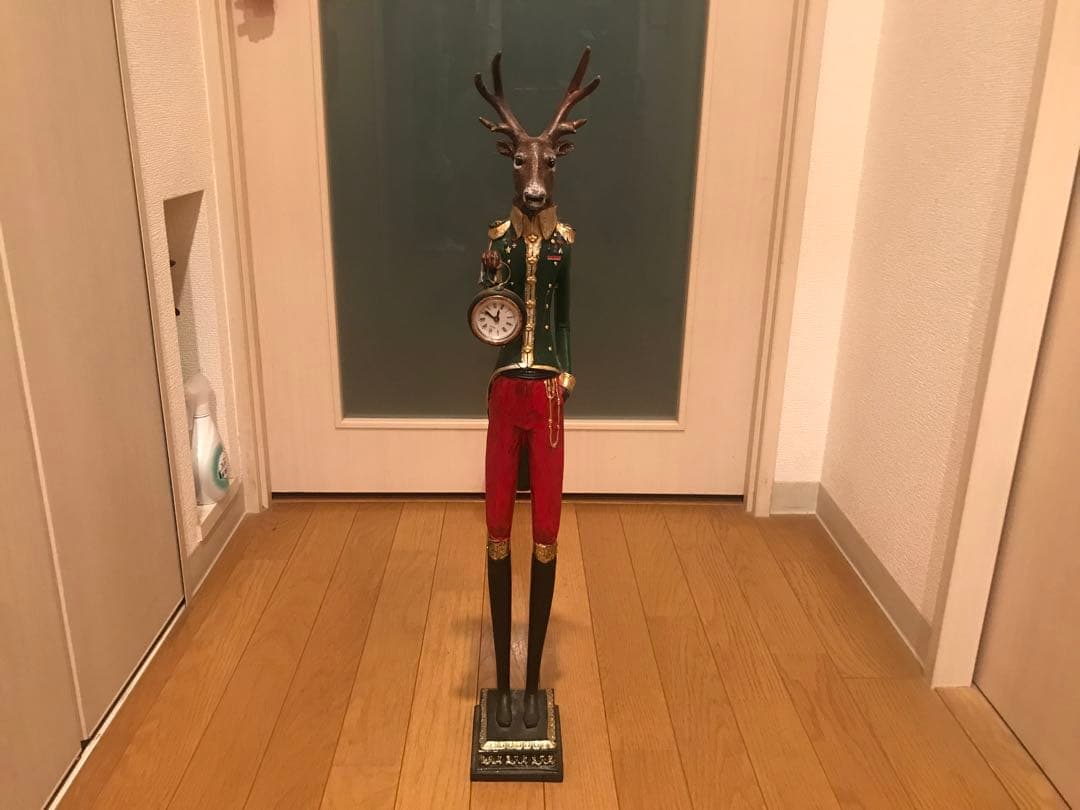 紳士鹿の置物　ヨーロッパ　欧州　工芸品　美術品 訳あり