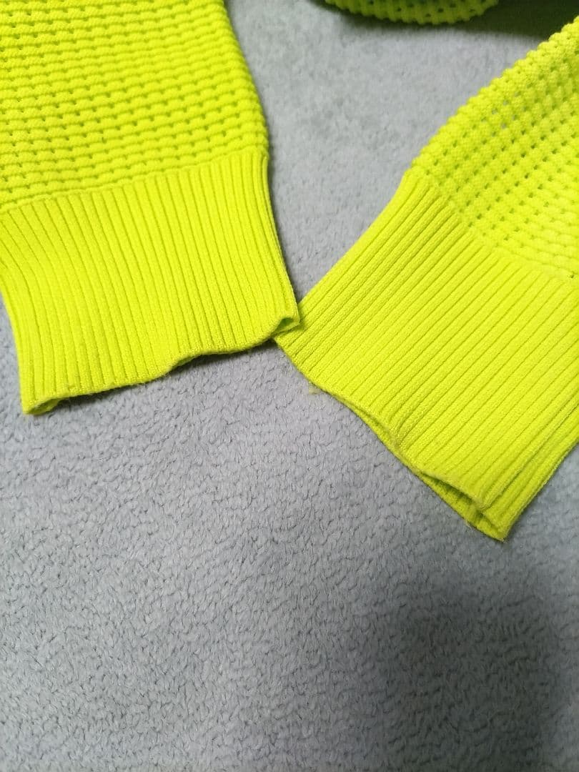 パーリーゲイツ　メッシュ　ニットパーカー　グリーンイエロー