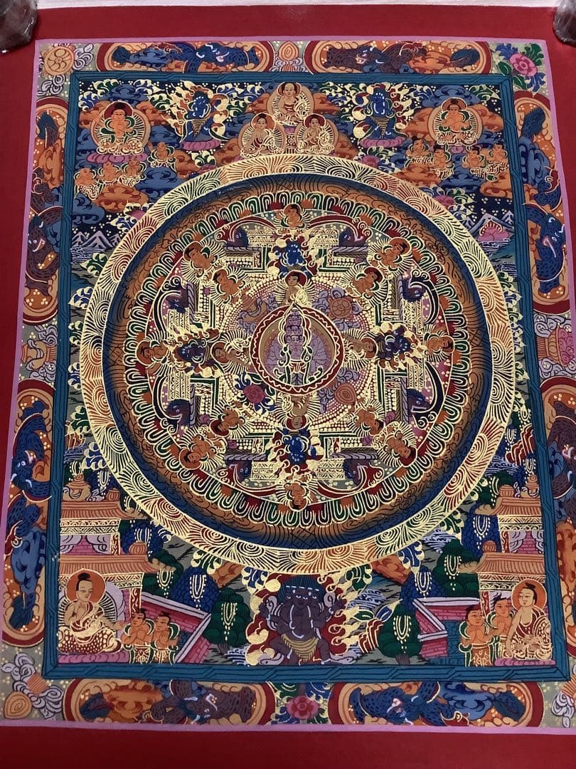 《 チベット密教　新品　1点物 》 手描き　曼荼羅　仏陀　釈迦　仏画　仏教　e5