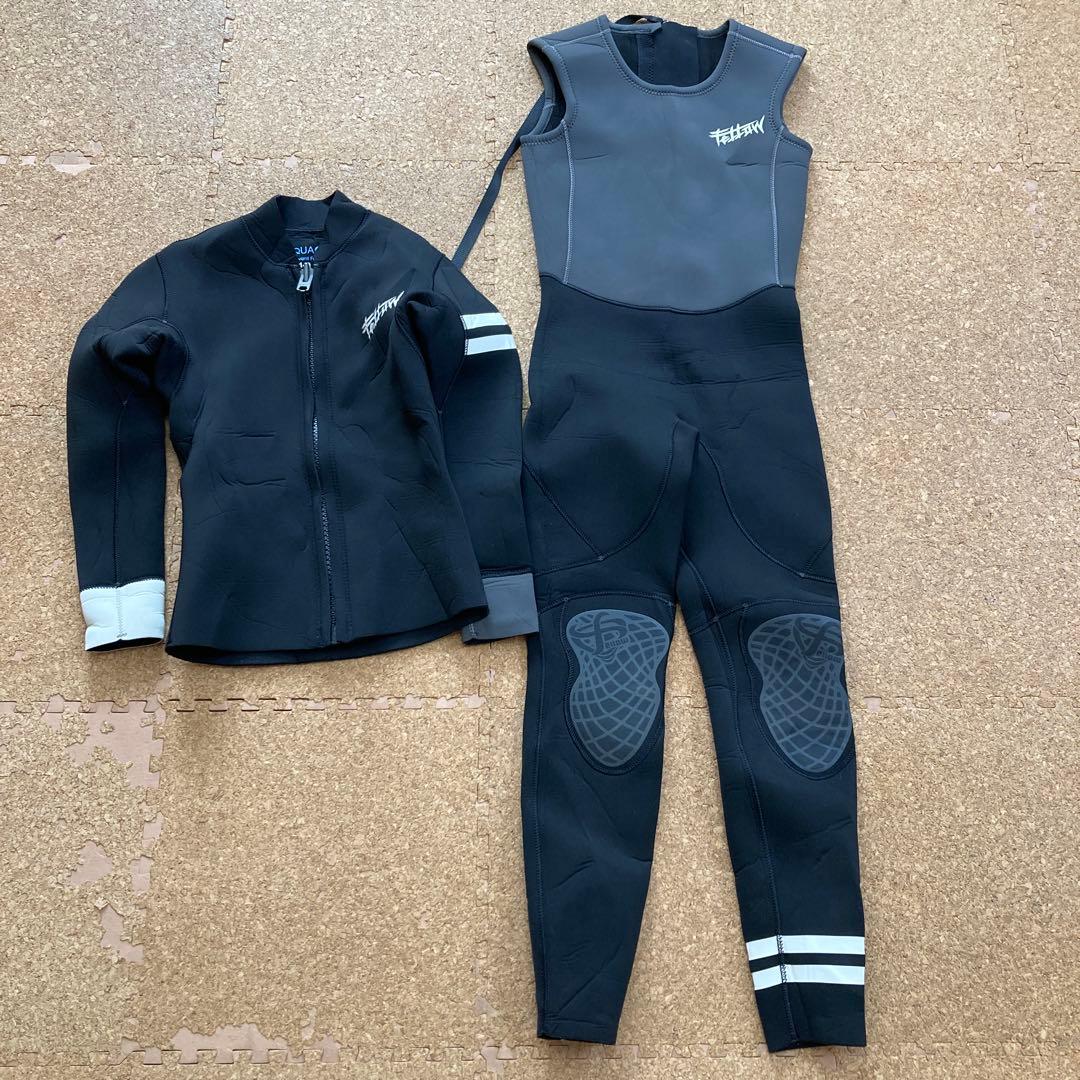 【未使用】FELLOW ウェットスーツ ロングジョン＆タッパー140KIDS 黒