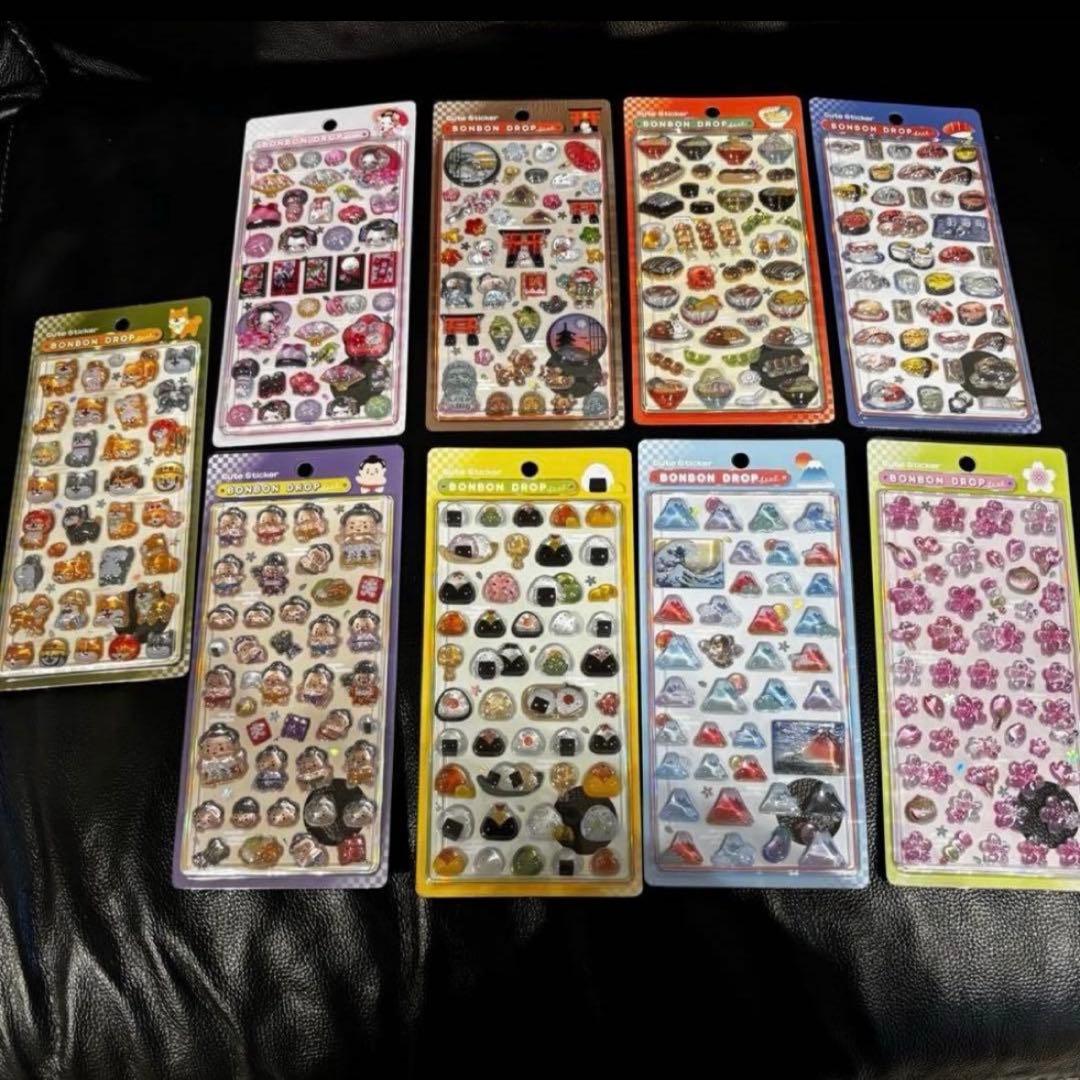 ［正規品］ボンボンドロップシール 和柄 9種セット