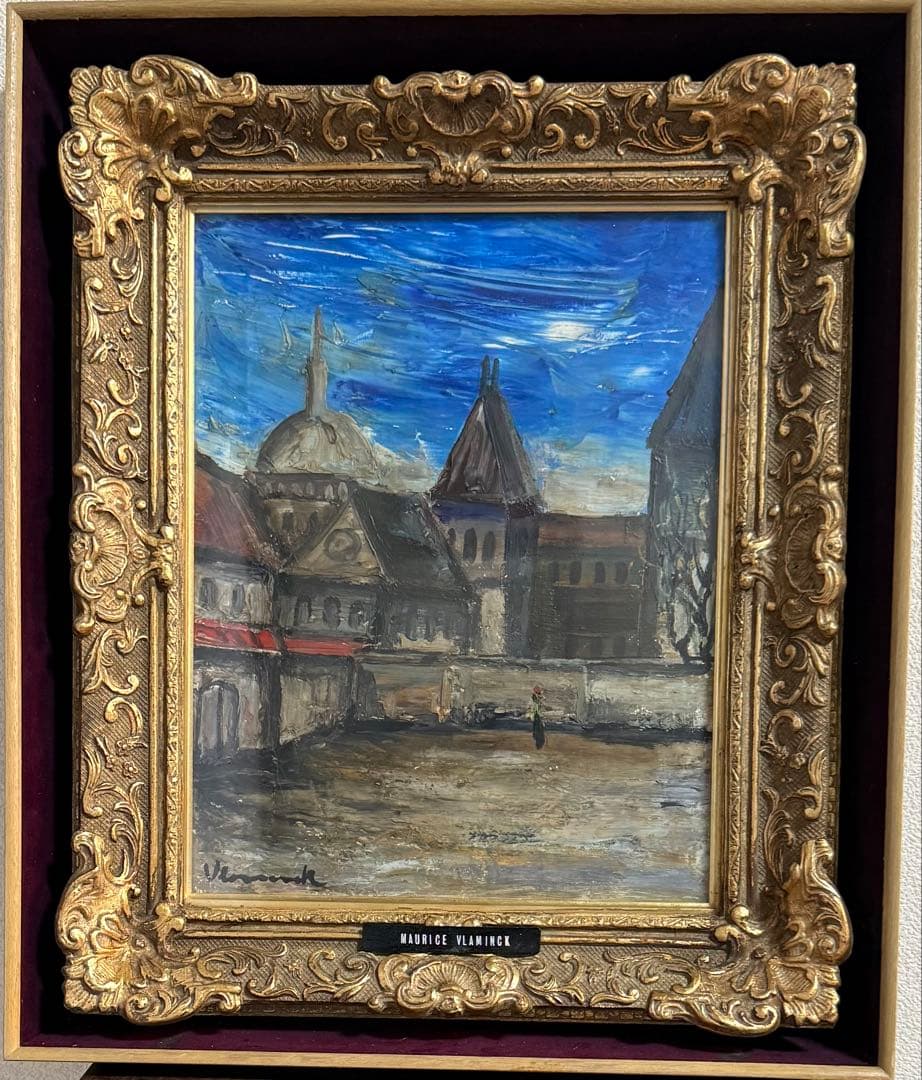 モーリス・ヴラマンク【村の教会 】Vlaminck 模写油彩画 F6サイズ