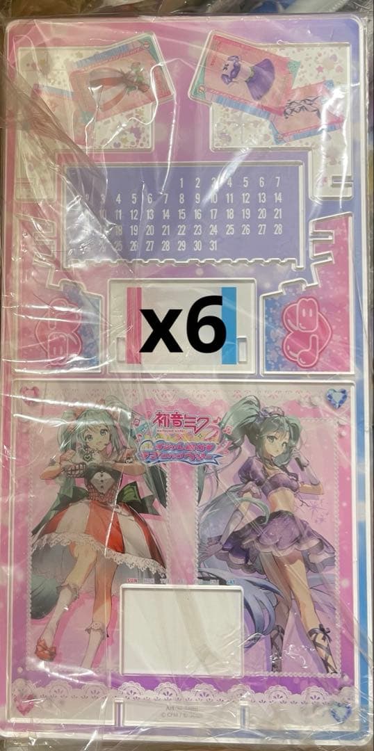 初音ミク　セガラッキーくじ　オシャレ魔女　A賞　アクリル万年カレンダー　6点