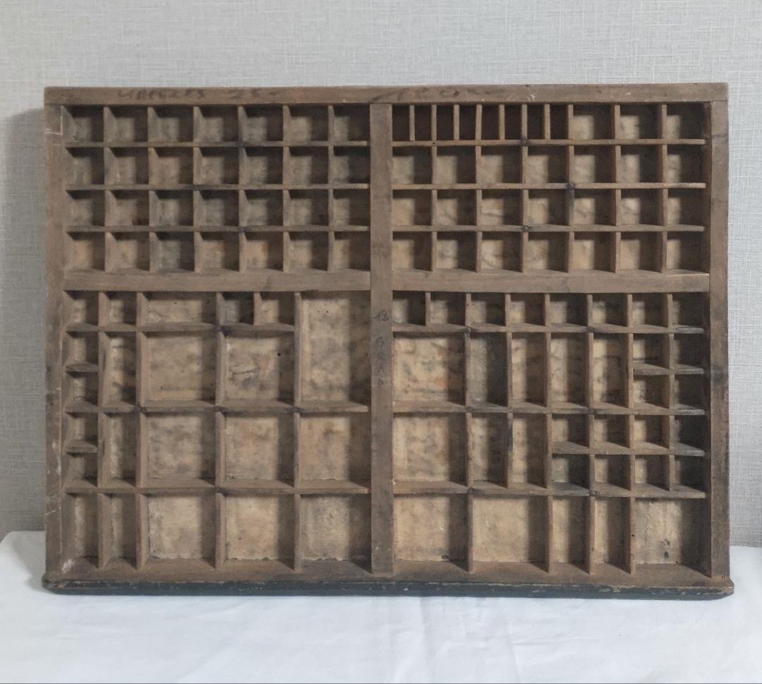 古い　木製 プリンタートレイ　アンティーク 　海外　トレー　ディスプレイ棚