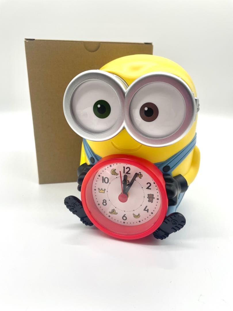 リズム（RHYTHM）ミニオン／ボブ置き時計 目覚まし時計 音声 アラーム