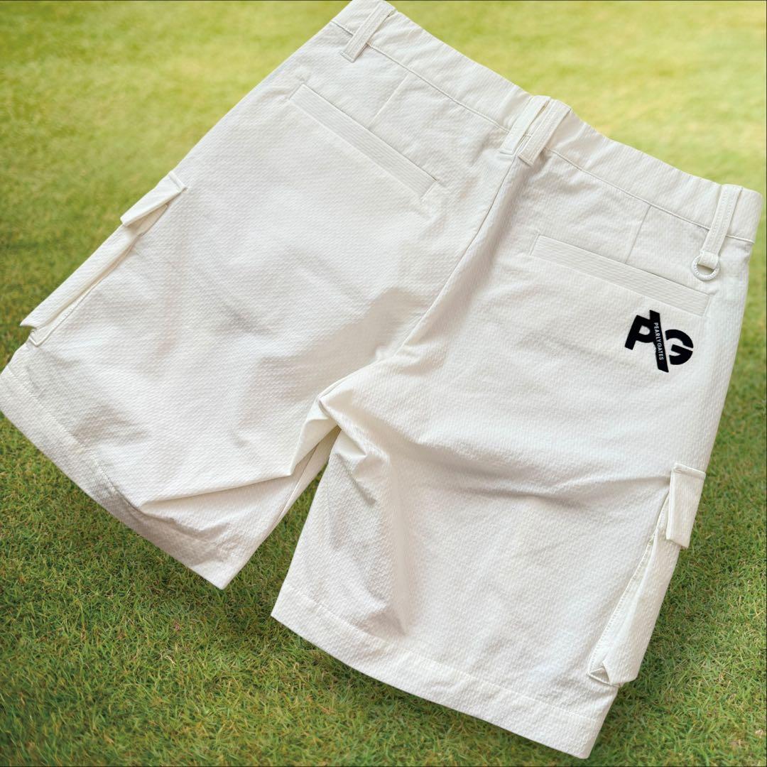 現行モデル　パーリーゲイツ　ハーフパンツ　短パン　白　ホワイト　4 M〜L相当