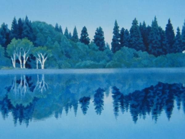東山魁夷、【静映】、希少な高級額装用画集より、美品、新品額装付