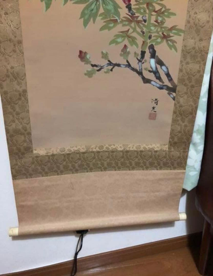 ⑩ぼたん　掛軸 軸丈 縦 184㎝×幅 54㎝