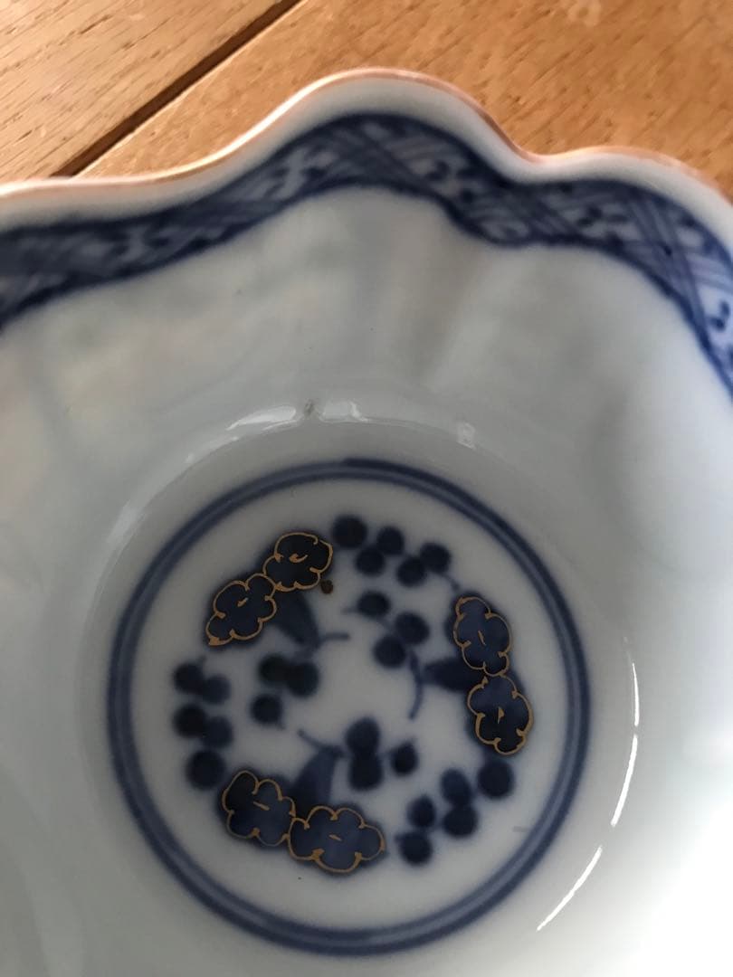 大皿　2枚　骨董品　大聖寺伊万里　古伊万里　伊万里　色絵　金彩　向付　5客