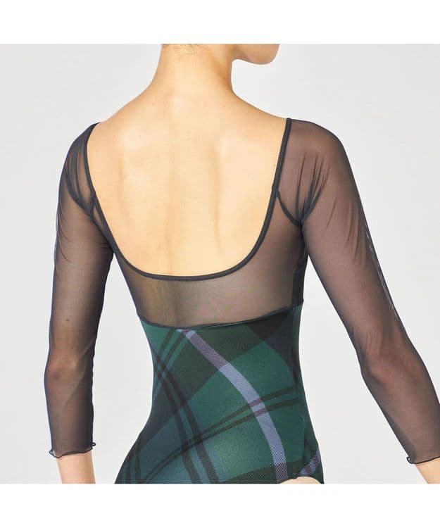 チャコット　チェック柄　ジョシュア エリス　七分袖レオタード