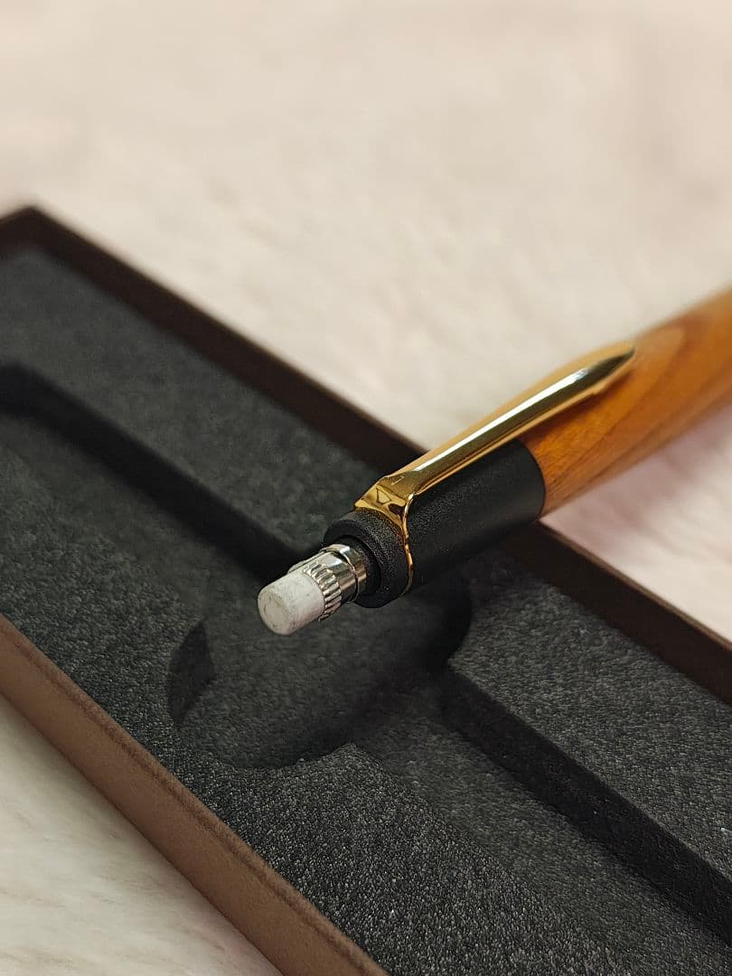 ボナンペン　欅　真鍮金具　シャーペン