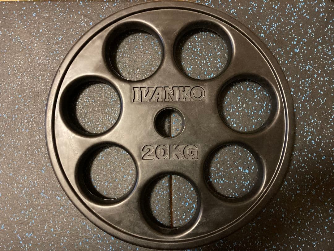 送料込 ①ivanko オリンピックラバープレート20kg　アイロテック mbc