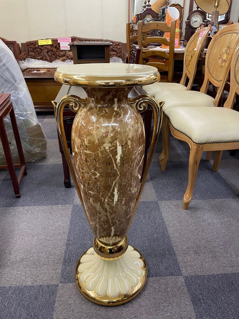 ■高級イタリア製24金Valle d'oro Patchi 花台 アンティーク