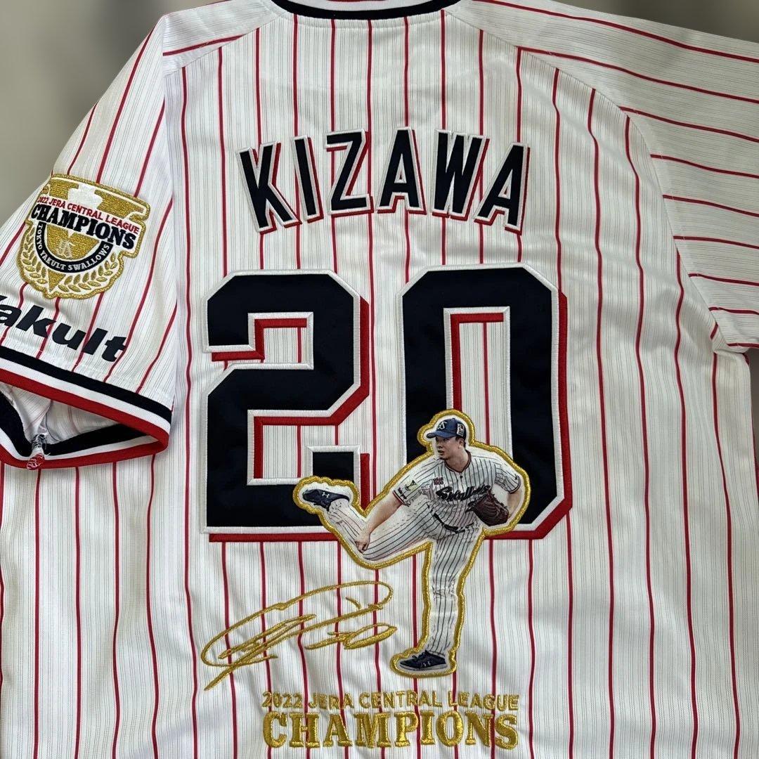 東京ヤクルトスワローズ木澤尚文投手2022優勝ワッペンユニフォームM