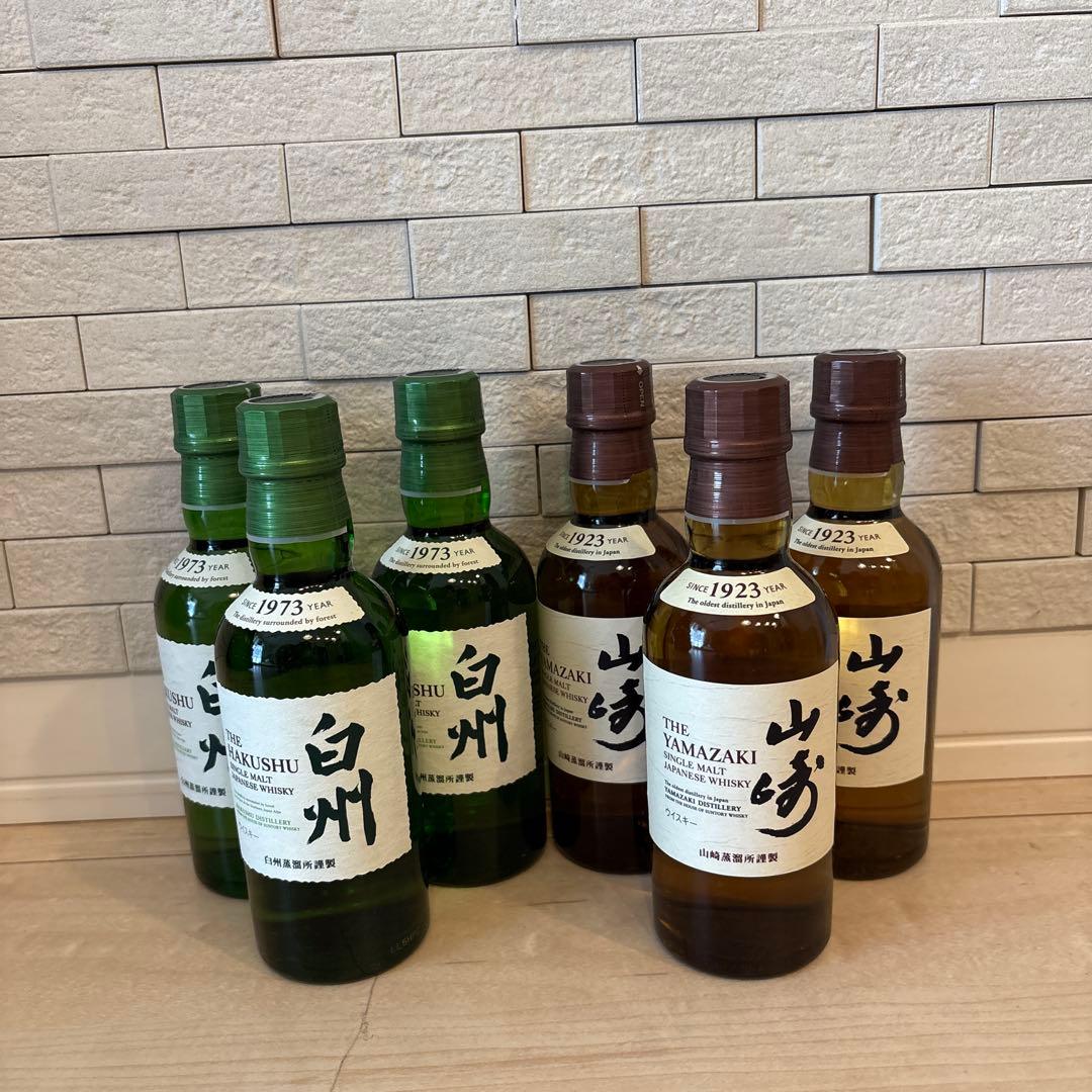 山崎　白州　ウィスキー　180ml　サントリー　6本