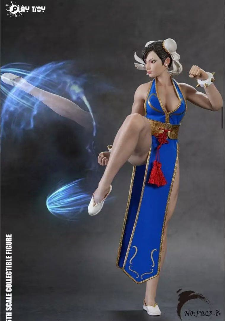 PLAY TOY 1/6可動フィギュア 格闘の女神春麗2.0 P023B ブルー