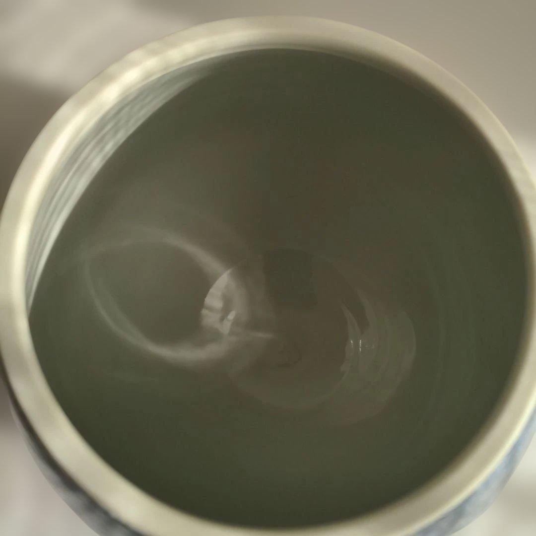 【美品】 手塚祥堂造 染付祥瑞 芋頭 水指 茶道具 木箱入