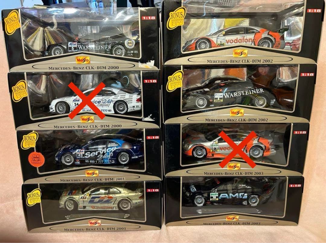 1/18 マイストメルセデスCLK-DTM 6種類あり　タニカン