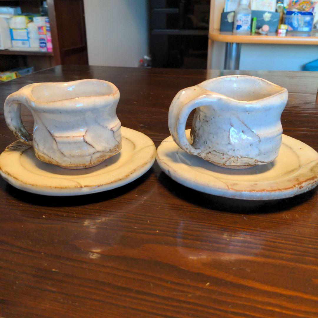 萩焼陶器 カップとソーサーセット