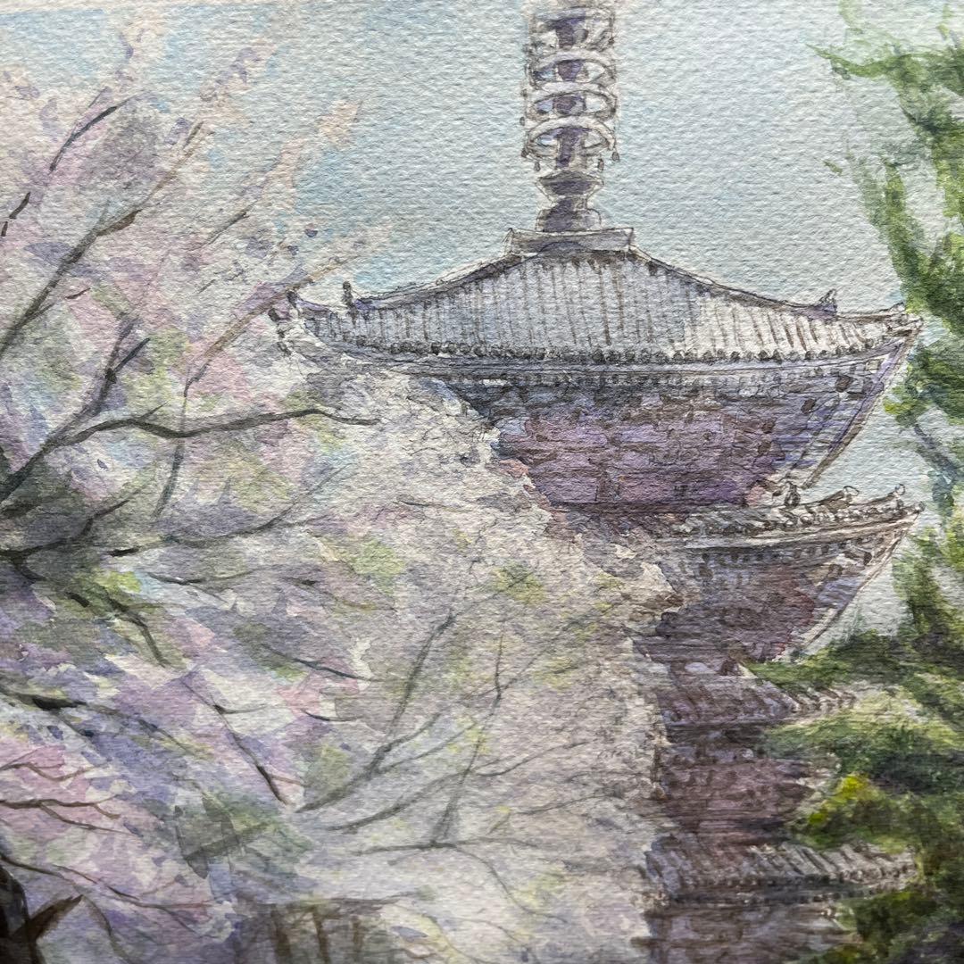 動画投稿中　F4 醍醐寺　手描き水彩画　直筆原画　京都世界遺産