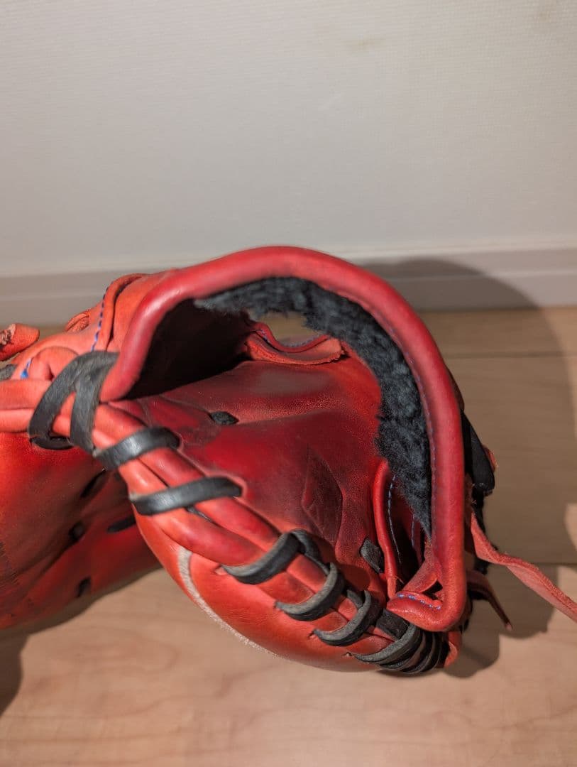 少年軟式　ハタケヤマ　キャッチャーミット　右投げ用　TH-JC8RS　赤