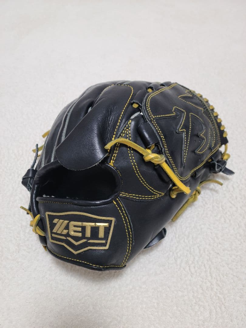 ZETT 硬式グローブ ブラック/イエロー