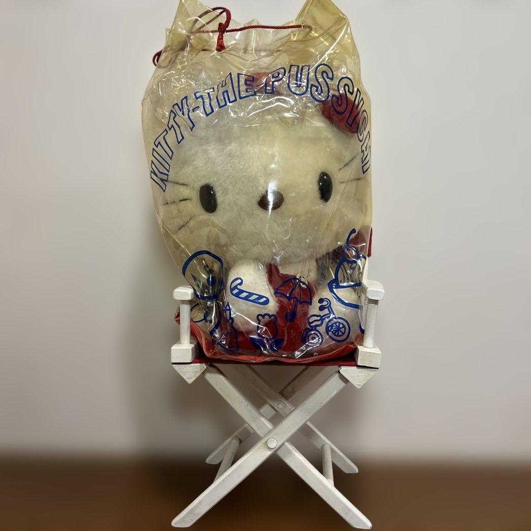 ハローキティ　オールド　初期　横向き　レア　ビニールバック　椅子付　昭和レトロ