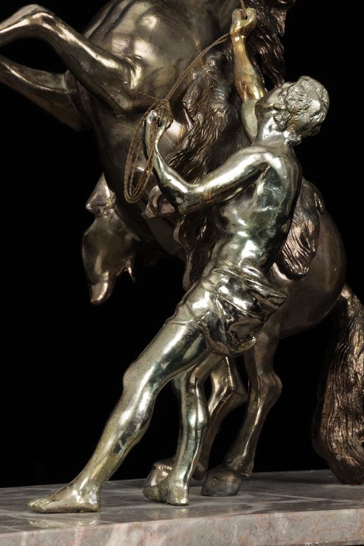 【西洋刻美術】フランス作家 金属彫刻像 『Marly horse マルリーの馬』