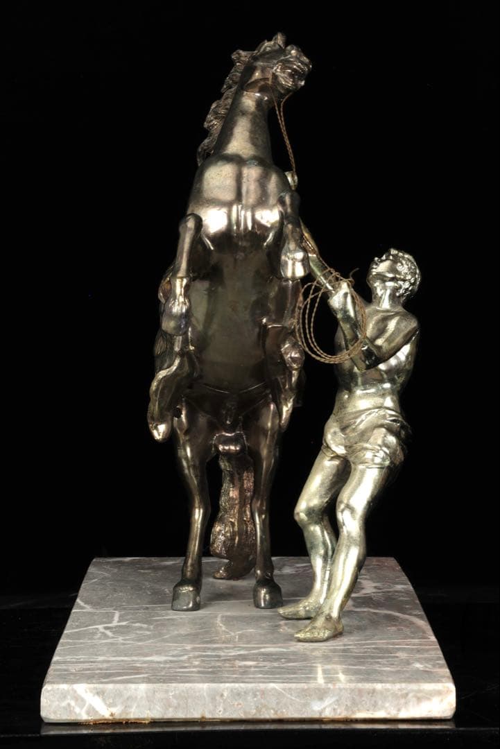 【西洋刻美術】フランス作家 金属彫刻像 『Marly horse マルリーの馬』