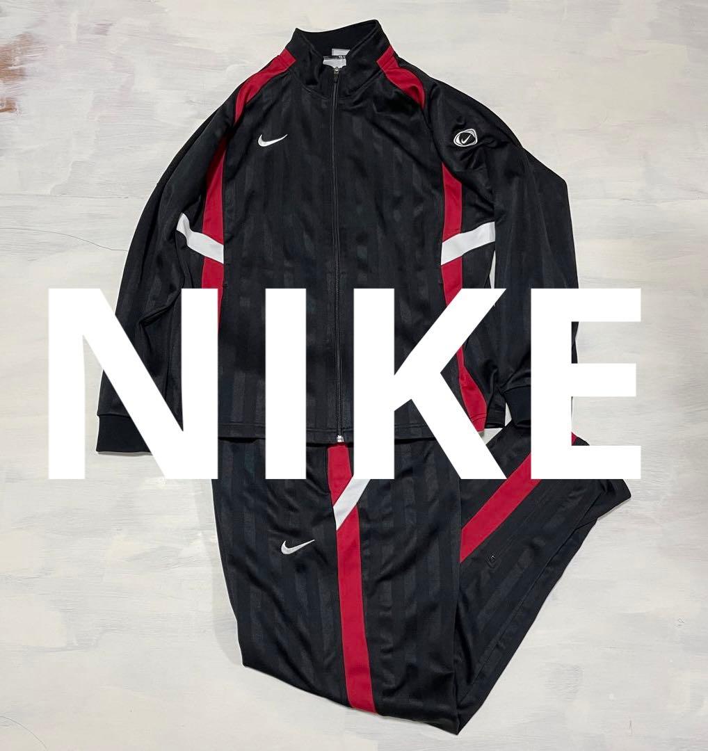 美品　00s NIKE ジャージ　セットアップ　黒×赤　ブラック　XL
