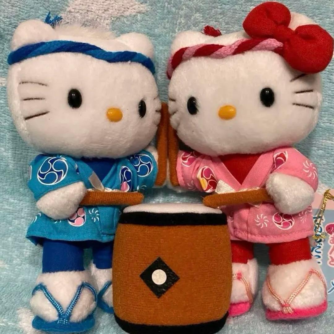 希少　ハローキティ、ダニエル　祭りドール　はっぴドール　太鼓付き　サンリオ