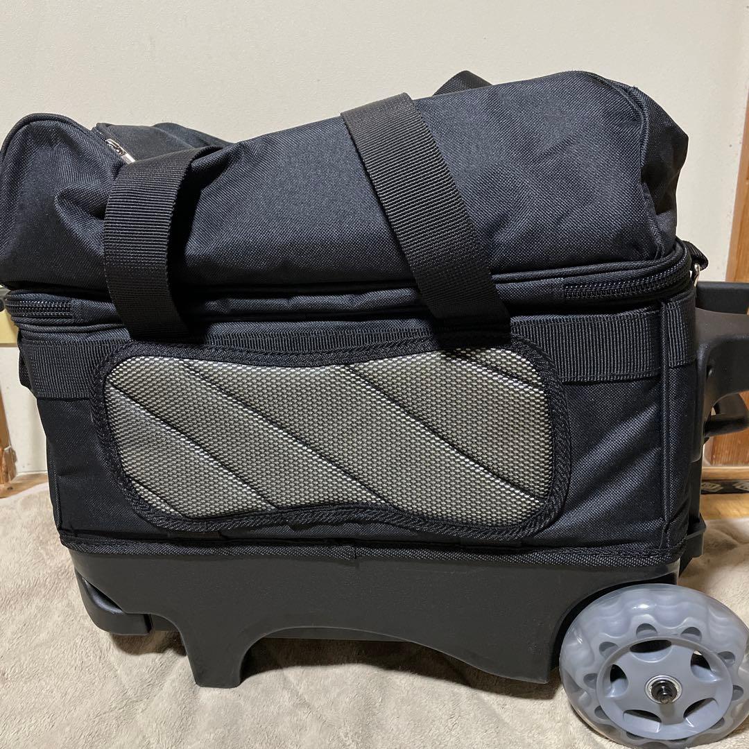 ABS ボウリングバッグ　2個用　キャリー付き　黒