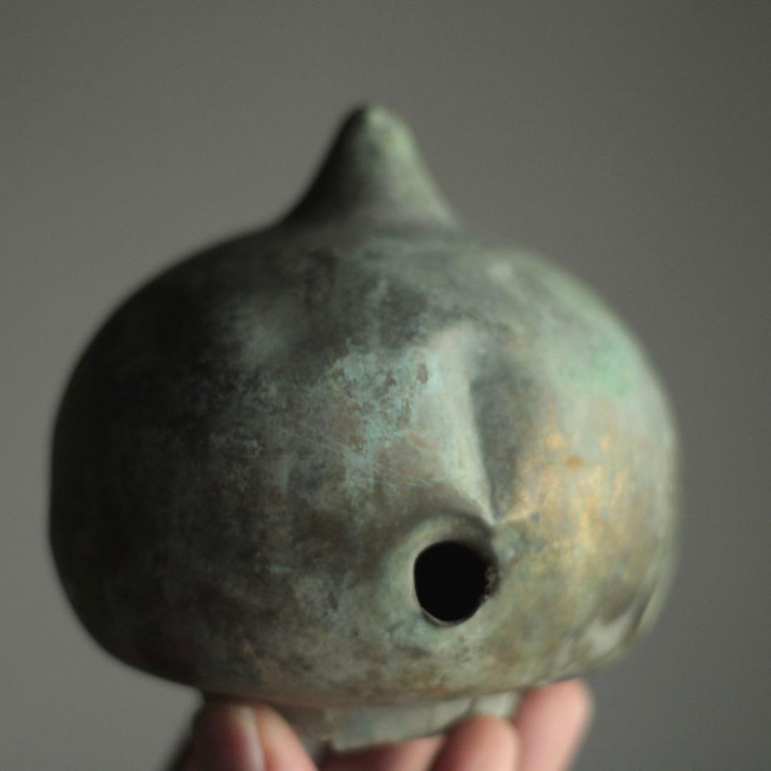 鍍金のある 緑青 古銅 擬宝珠 仏教美術 古美術 古道具 アンティーク オブジェ